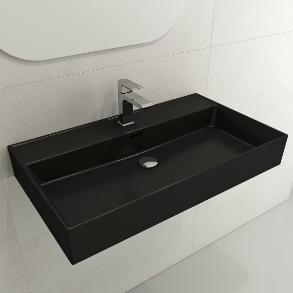 BOCCHI 1377-XXX-0126 Milano Wall-Mounted Fireclay Sink with Overflow