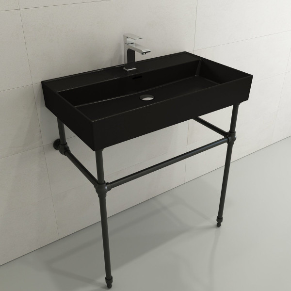 BOCCHI 1377-XXX-0126 Milano Wall-Mounted Fireclay Sink with Overflow