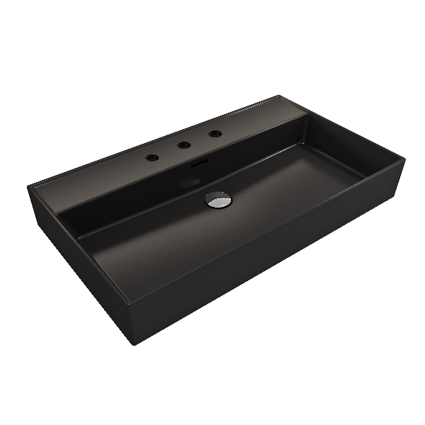 BOCCHI 1377-XXX-0127 Milano 32 Wall-Mounted Fireclay Sink with Overflow