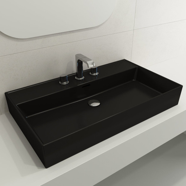 BOCCHI 1377-XXX-0127 Milano 32 Wall-Mounted Fireclay Sink with Overflow