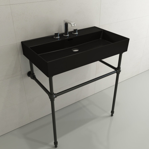 BOCCHI 1377-XXX-0127 Milano 32 Wall-Mounted Fireclay Sink with Overflow
