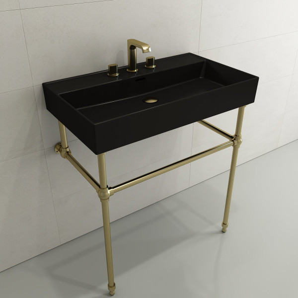 BOCCHI 1377-XXX-0127 Milano 32 Wall-Mounted Fireclay Sink with Overflow