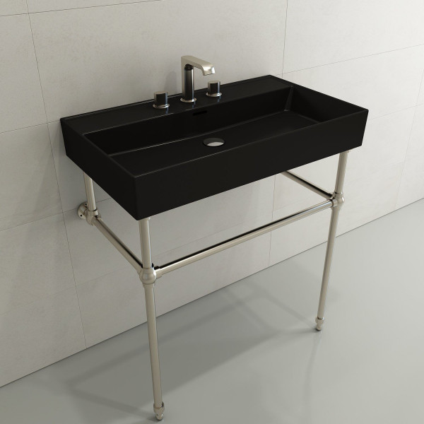 BOCCHI 1377-XXX-0127 Milano 32 Wall-Mounted Fireclay Sink with Overflow
