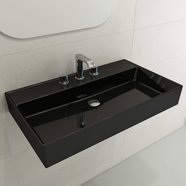 BOCCHI 1377-XXX-0127 Milano 32 Wall-Mounted Fireclay Sink with Overflow