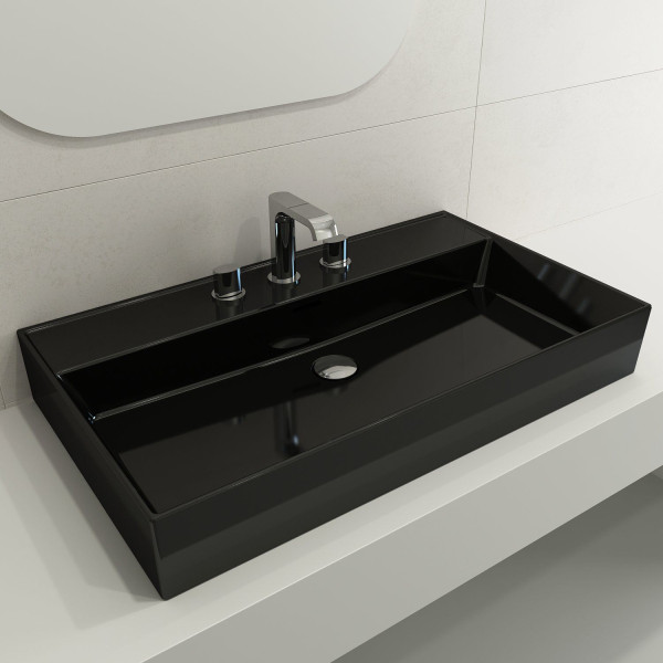 BOCCHI 1377-XXX-0127 Milano 32 Wall-Mounted Fireclay Sink with Overflow