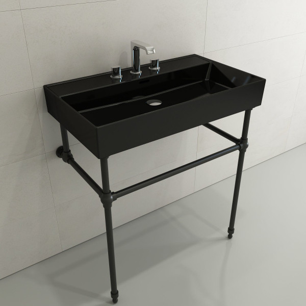 BOCCHI 1377-XXX-0127 Milano 32 Wall-Mounted Fireclay Sink with Overflow