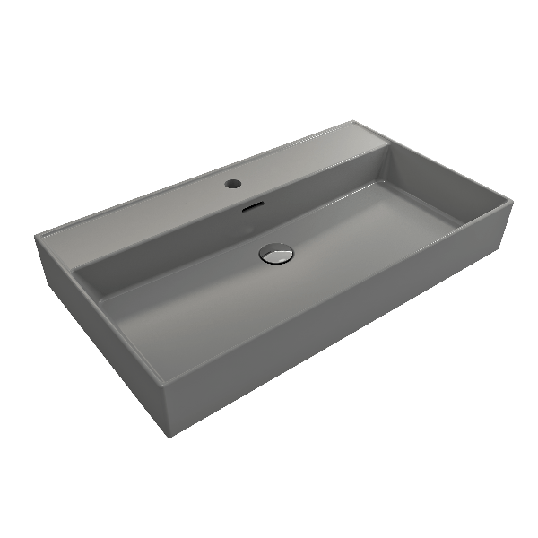 BOCCHI 1377-XXX-0126 Milano Wall-Mounted Fireclay Sink with Overflow