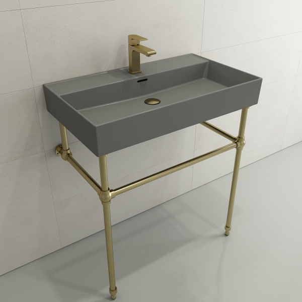 BOCCHI 1377-XXX-0126 Milano Wall-Mounted Fireclay Sink with Overflow