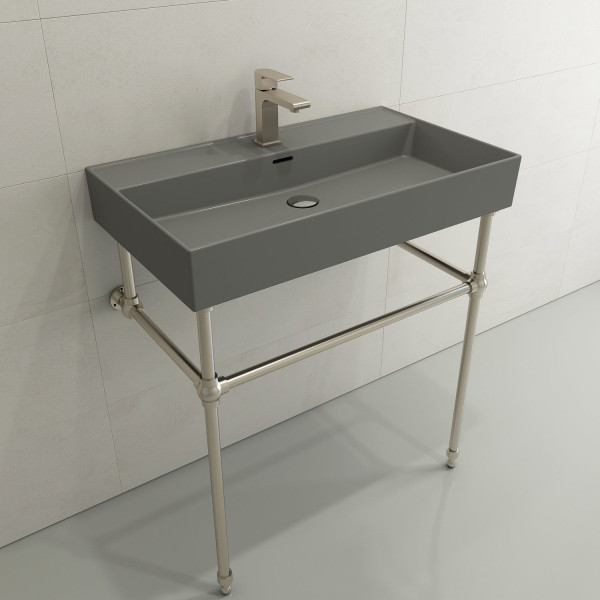 BOCCHI 1377-XXX-0126 Milano Wall-Mounted Fireclay Sink with Overflow