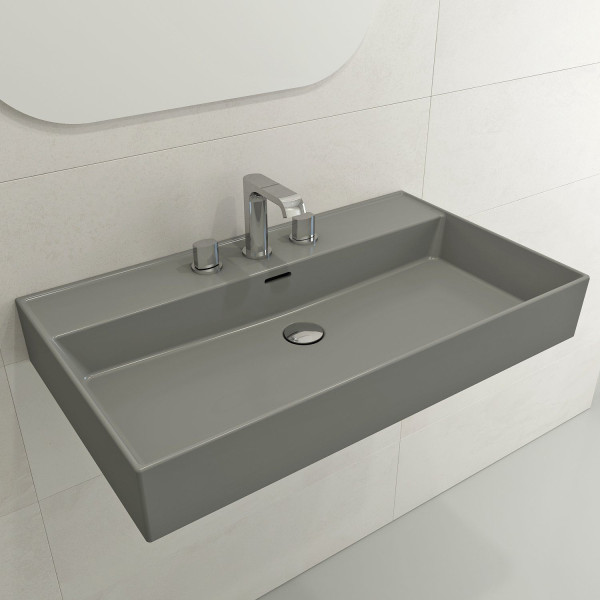 BOCCHI 1377-XXX-0127 Milano 32 Wall-Mounted Fireclay Sink with Overflow