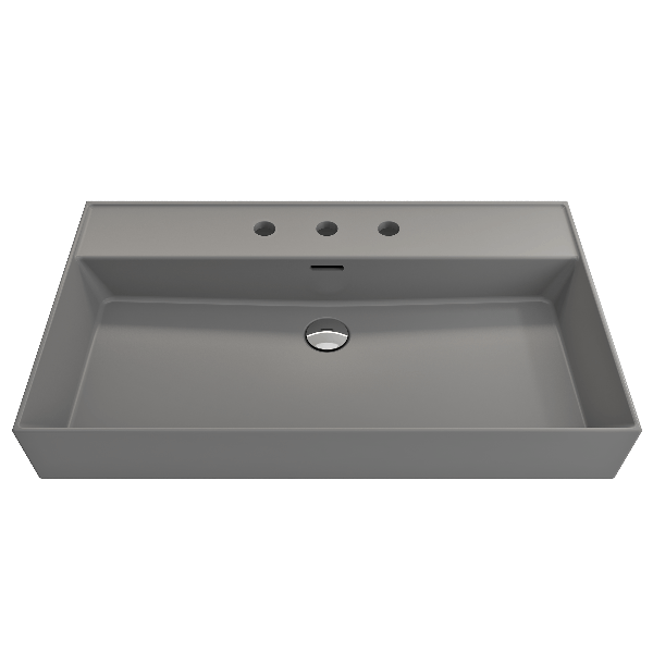 BOCCHI 1377-XXX-0127 Milano 32 Wall-Mounted Fireclay Sink with Overflow