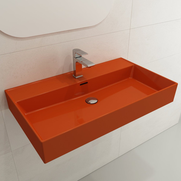BOCCHI 1377-XXX-0126 Milano Wall-Mounted Fireclay Sink with Overflow