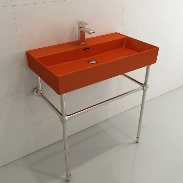 BOCCHI 1377-XXX-0126 Milano Wall-Mounted Fireclay Sink with Overflow