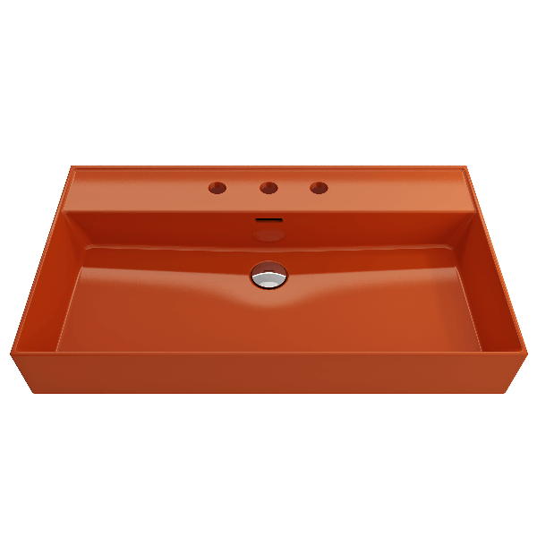 BOCCHI 1377-XXX-0127 Milano 32 Wall-Mounted Fireclay Sink with Overflow