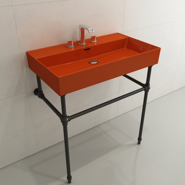 BOCCHI 1377-XXX-0127 Milano 32 Wall-Mounted Fireclay Sink with Overflow