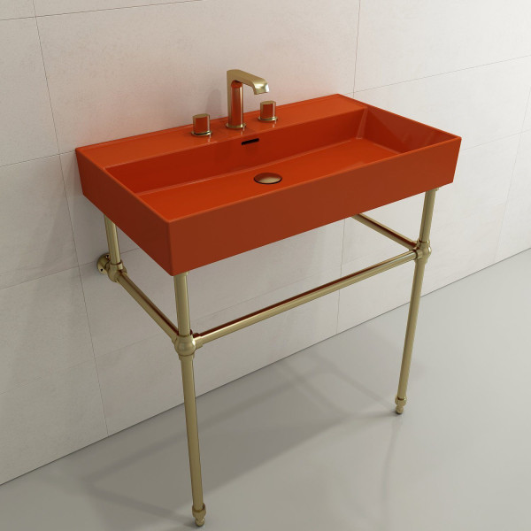 BOCCHI 1377-XXX-0127 Milano 32 Wall-Mounted Fireclay Sink with Overflow