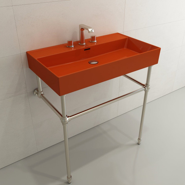 BOCCHI 1377-XXX-0127 Milano 32 Wall-Mounted Fireclay Sink with Overflow