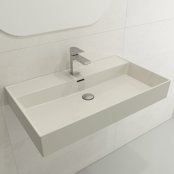 BOCCHI 1377-XXX-0126 Milano Wall-Mounted Fireclay Sink with Overflow