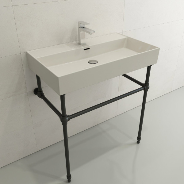 BOCCHI 1377-XXX-0126 Milano Wall-Mounted Fireclay Sink with Overflow