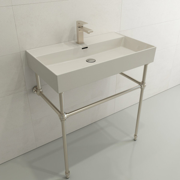 BOCCHI 1377-XXX-0126 Milano Wall-Mounted Fireclay Sink with Overflow