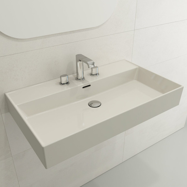 BOCCHI 1377-XXX-0127 Milano 32 Wall-Mounted Fireclay Sink with Overflow