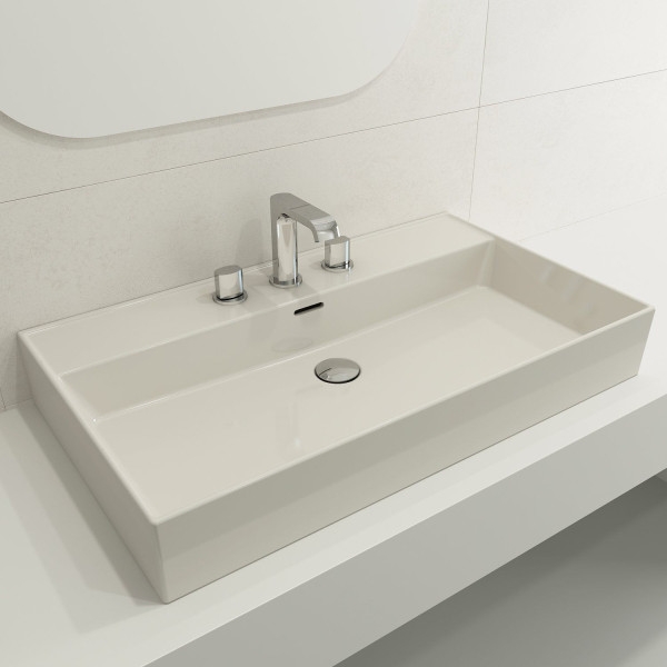 BOCCHI 1377-XXX-0127 Milano 32 Wall-Mounted Fireclay Sink with Overflow