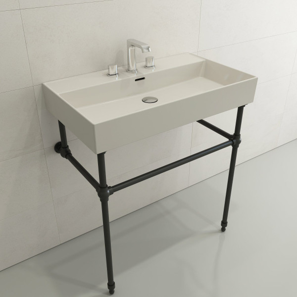 BOCCHI 1377-XXX-0127 Milano 32 Wall-Mounted Fireclay Sink with Overflow