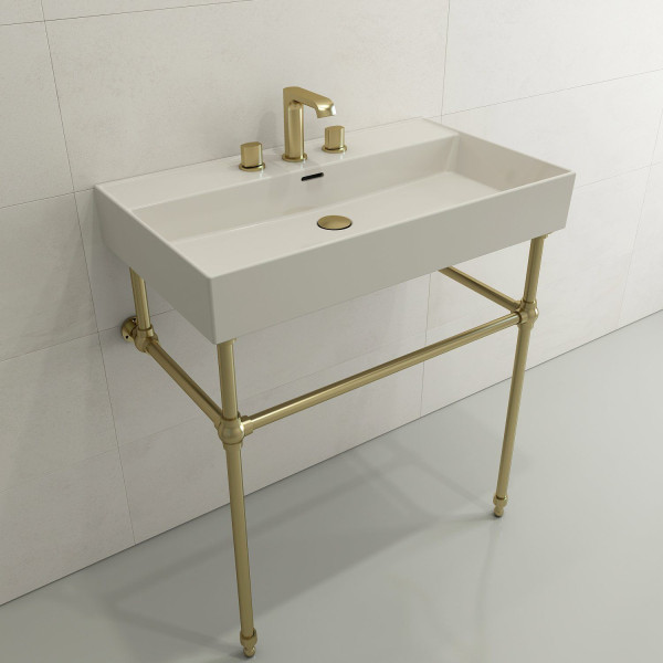 BOCCHI 1377-XXX-0127 Milano 32 Wall-Mounted Fireclay Sink with Overflow