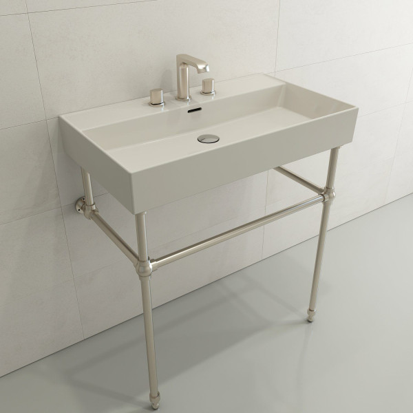 BOCCHI 1377-XXX-0127 Milano 32 Wall-Mounted Fireclay Sink with Overflow