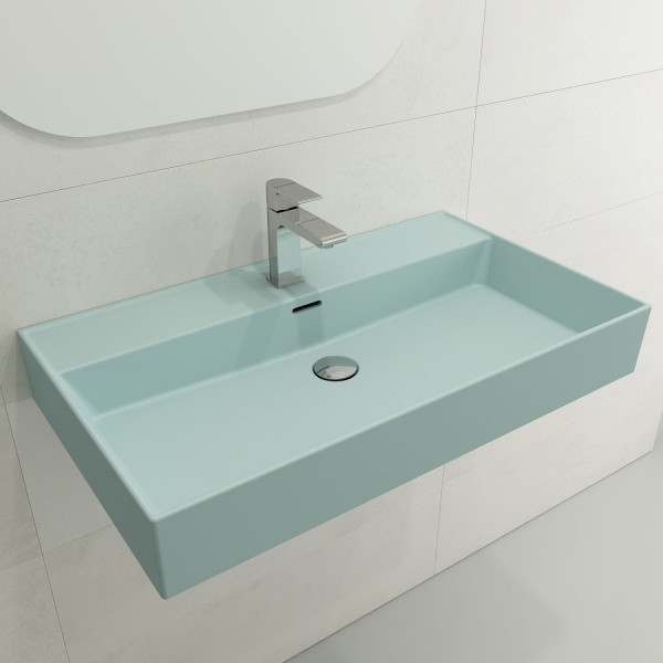 BOCCHI 1377-XXX-0126 Milano Wall-Mounted Fireclay Sink with Overflow
