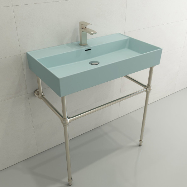 BOCCHI 1377-XXX-0126 Milano Wall-Mounted Fireclay Sink with Overflow