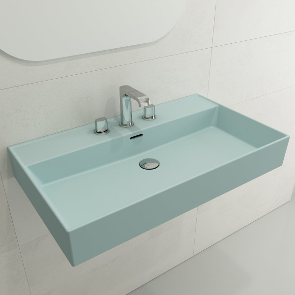 BOCCHI 1377-XXX-0127 Milano 32 Wall-Mounted Fireclay Sink with Overflow