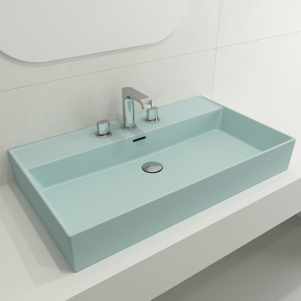 BOCCHI 1377-XXX-0127 Milano 32 Wall-Mounted Fireclay Sink with Overflow