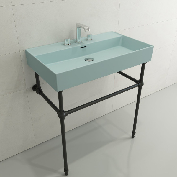 BOCCHI 1377-XXX-0127 Milano 32 Wall-Mounted Fireclay Sink with Overflow