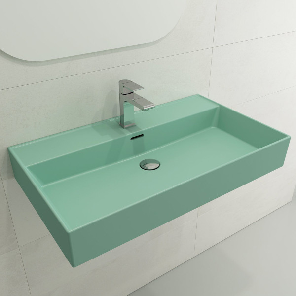 BOCCHI 1377-XXX-0126 Milano Wall-Mounted Fireclay Sink with Overflow