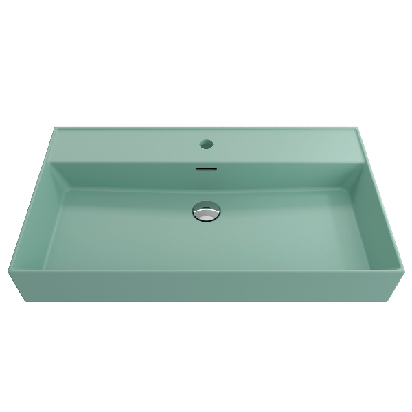 BOCCHI 1377-XXX-0126 Milano Wall-Mounted Fireclay Sink with Overflow