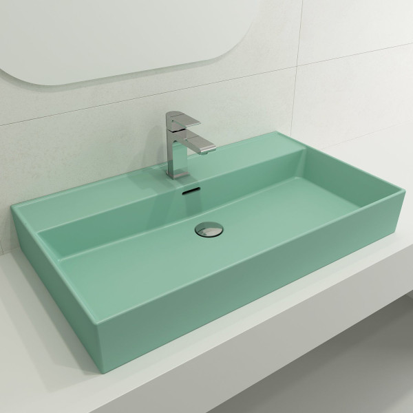 BOCCHI 1377-XXX-0126 Milano Wall-Mounted Fireclay Sink with Overflow
