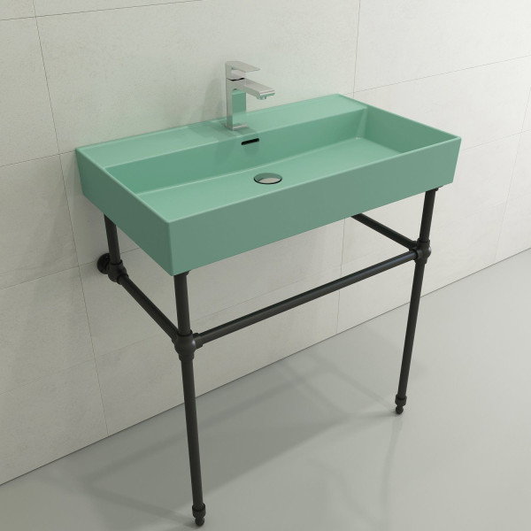 BOCCHI 1377-XXX-0126 Milano Wall-Mounted Fireclay Sink with Overflow