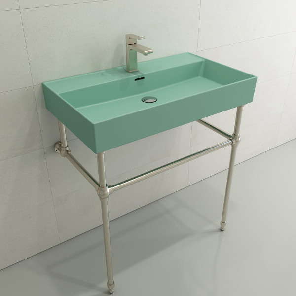 BOCCHI 1377-XXX-0126 Milano Wall-Mounted Fireclay Sink with Overflow