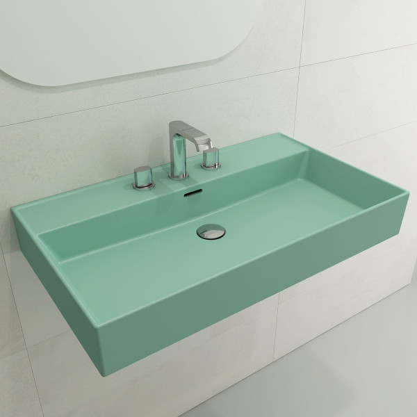 BOCCHI 1377-XXX-0127 Milano 32 Wall-Mounted Fireclay Sink with Overflow