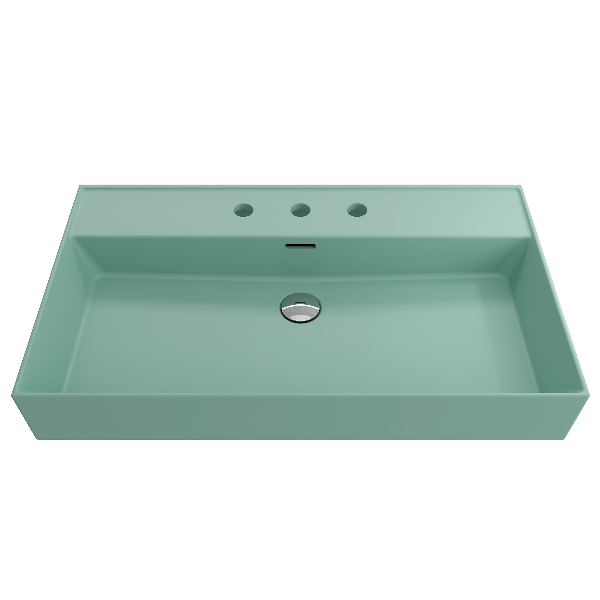 BOCCHI 1377-XXX-0127 Milano 32 Wall-Mounted Fireclay Sink with Overflow