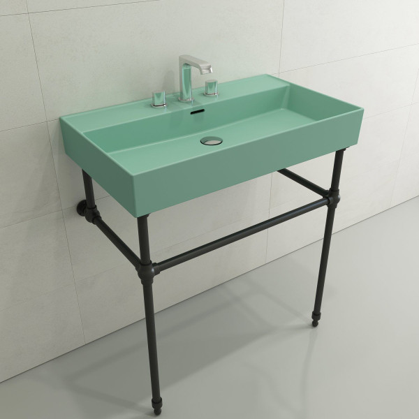 BOCCHI 1377-XXX-0127 Milano 32 Wall-Mounted Fireclay Sink with Overflow