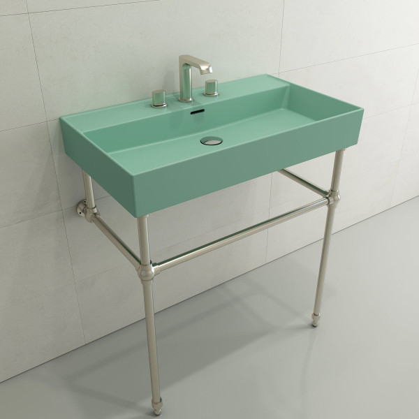 BOCCHI 1377-XXX-0127 Milano 32 Wall-Mounted Fireclay Sink with Overflow
