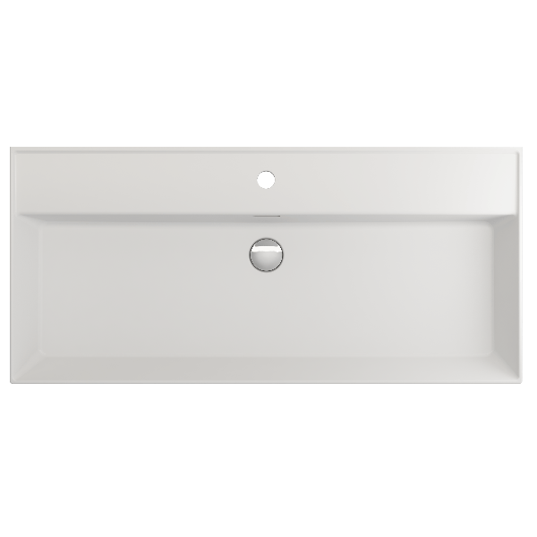 BOCCHI 1378-XXX-0126 Milano 39.75 Inch 1-Hole WallMounted Fireclay Sink Overflow