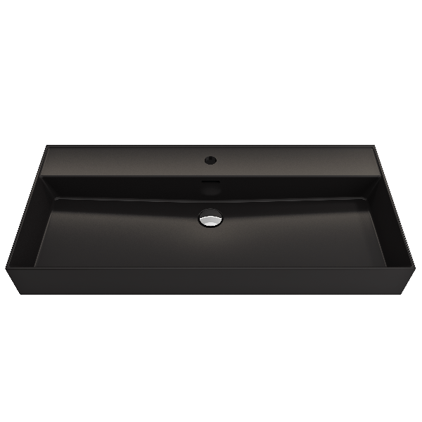 BOCCHI 1378-XXX-0126 Milano 39.75 Inch 1-Hole WallMounted Fireclay Sink Overflow