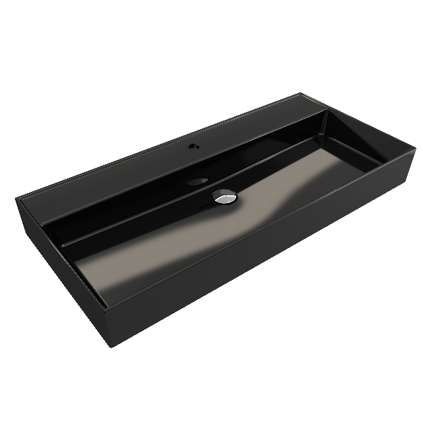 BOCCHI 1378-XXX-0126 Milano 39.75 Inch 1-Hole WallMounted Fireclay Sink Overflow