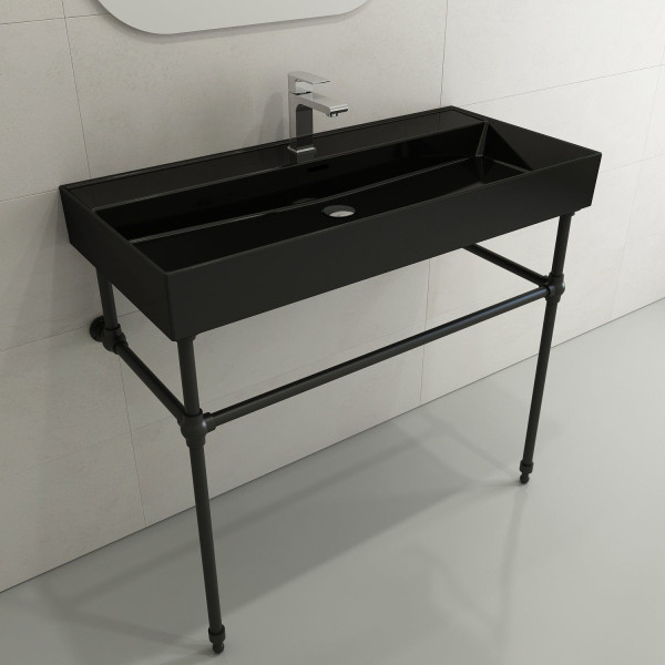 BOCCHI 1378-XXX-0126 Milano 39.75 Inch 1-Hole WallMounted Fireclay Sink Overflow