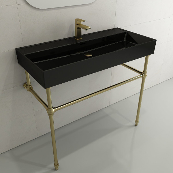 BOCCHI 1378-XXX-0126 Milano 39.75 Inch 1-Hole WallMounted Fireclay Sink Overflow