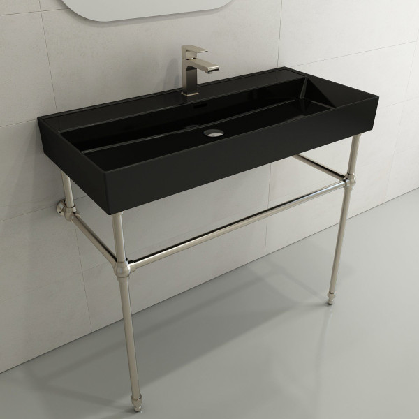 BOCCHI 1378-XXX-0126 Milano 39.75 Inch 1-Hole WallMounted Fireclay Sink Overflow
