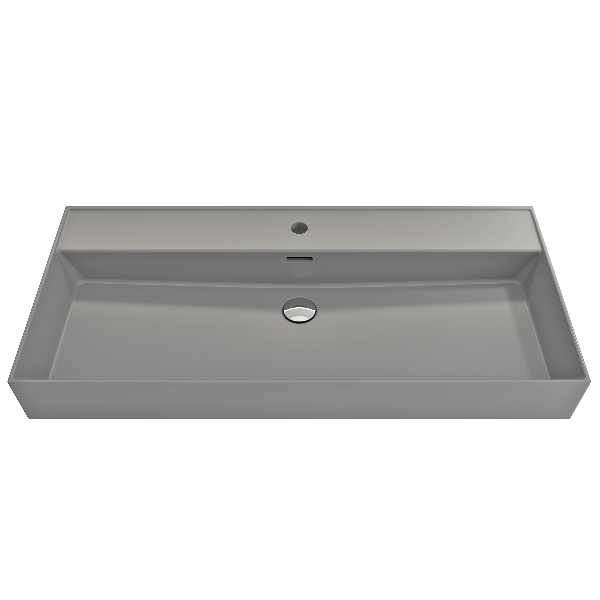 BOCCHI 1378-XXX-0126 Milano 39.75 Inch 1-Hole WallMounted Fireclay Sink Overflow